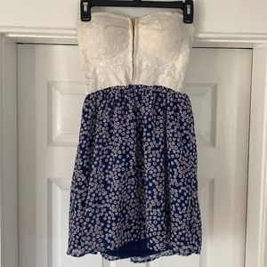 Strapless floral dress